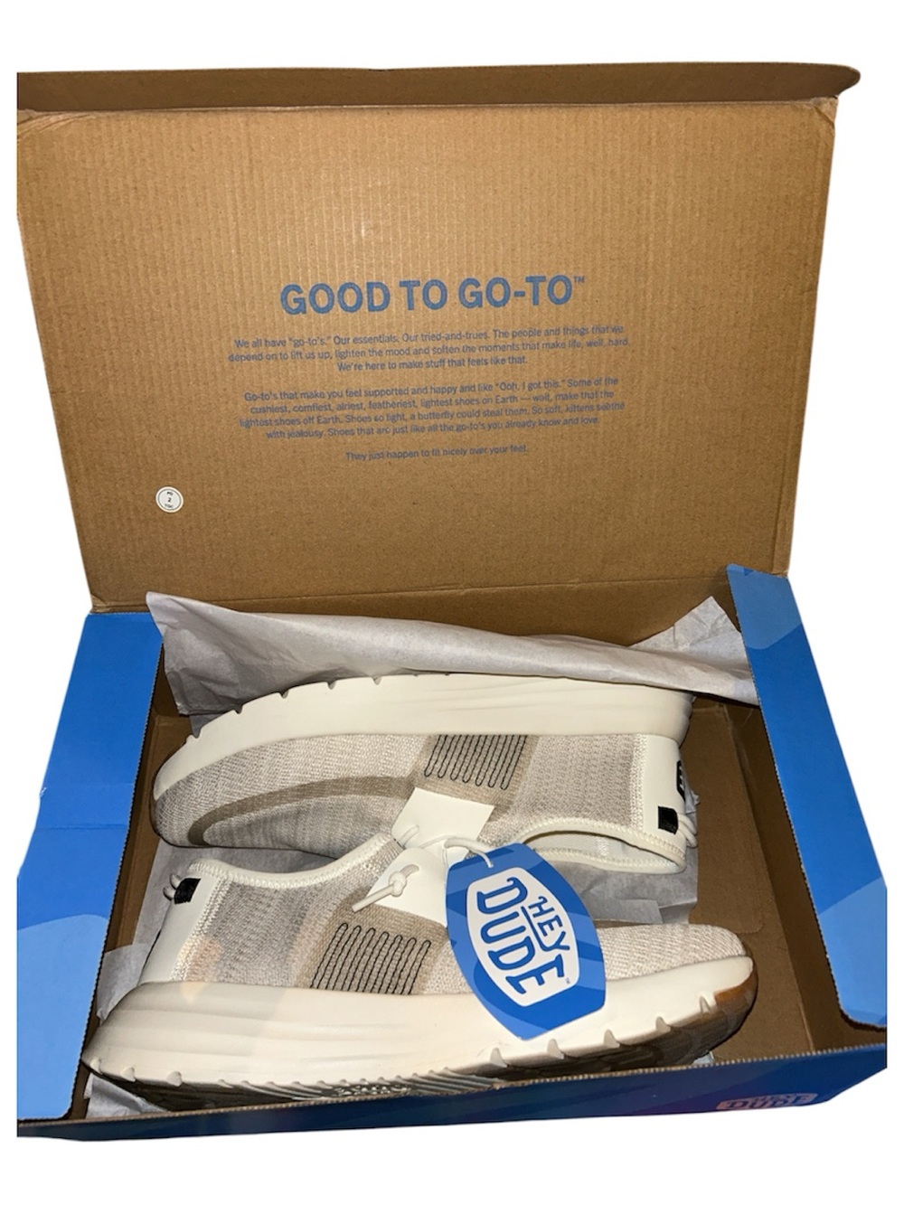 Hey Dude Men's Slip-On Sneakers in Cream and White